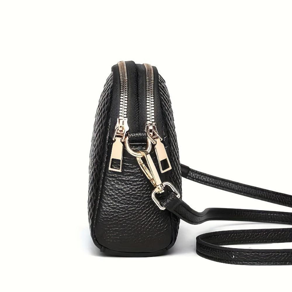 Cora | Chic Borsa Mini a Tracolla in Faux Leather con Texture Coccodrillo