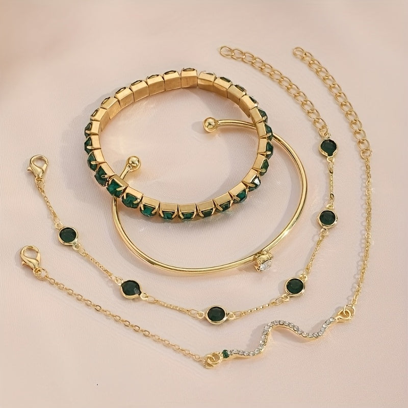 Set di braccialetti Boho verde
