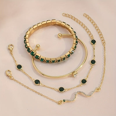 Set di braccialetti Boho verde