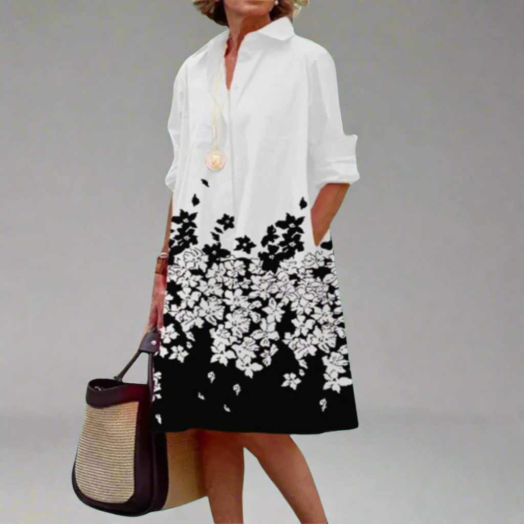 Bea™ | Abito floreale bianco e nero