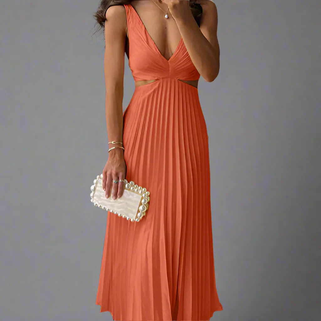 Laura™ | Abito lungo plissettato