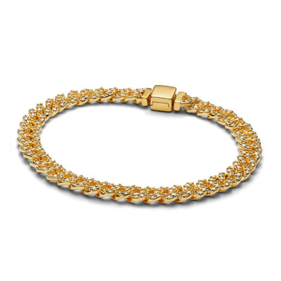 Bracciale cubano pavé | Collezione Oro