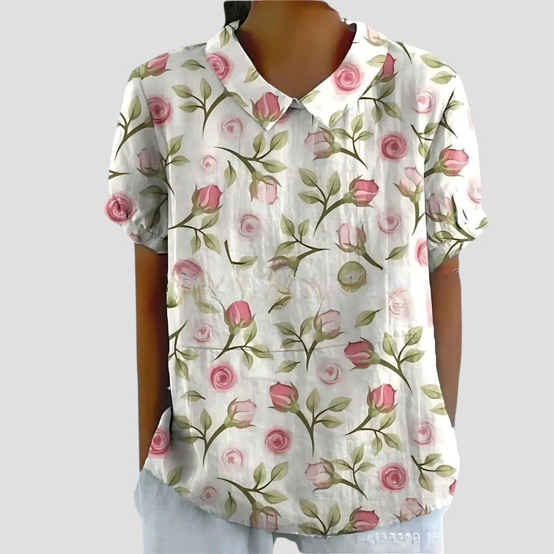 Lori™ | Blusa floreale in lino