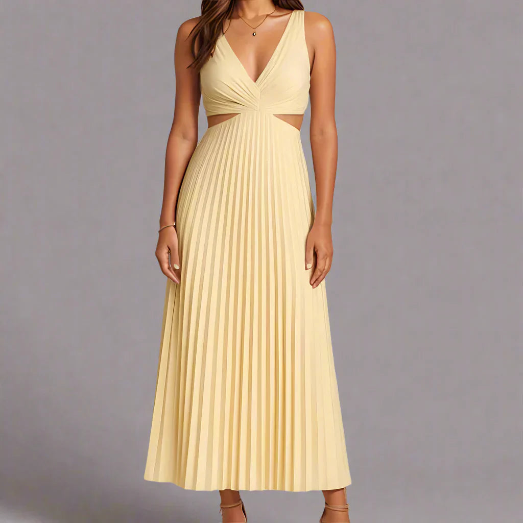 Laura™ | Abito lungo plissettato