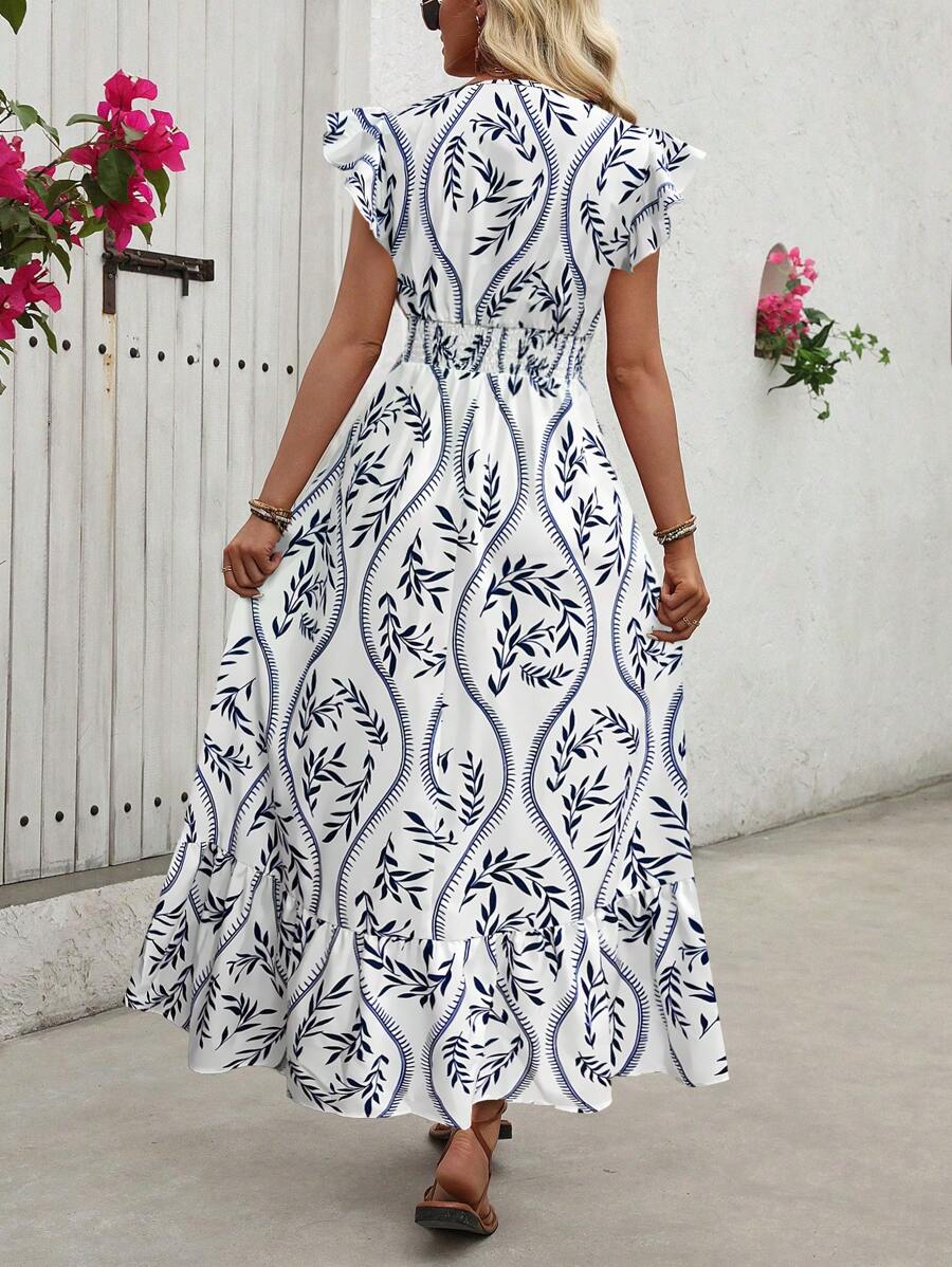 Clara | Elegante Abito Vintage con Stampa per un Look Estivo Casual e Alla Moda