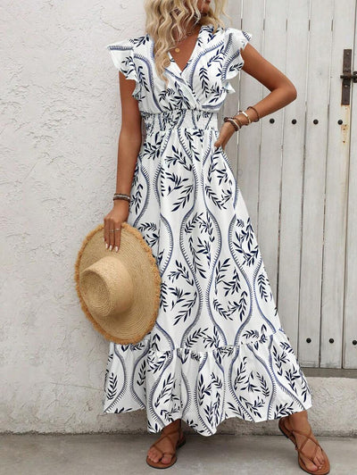 Clara | Elegante Abito Vintage con Stampa per un Look Estivo Casual e Alla Moda