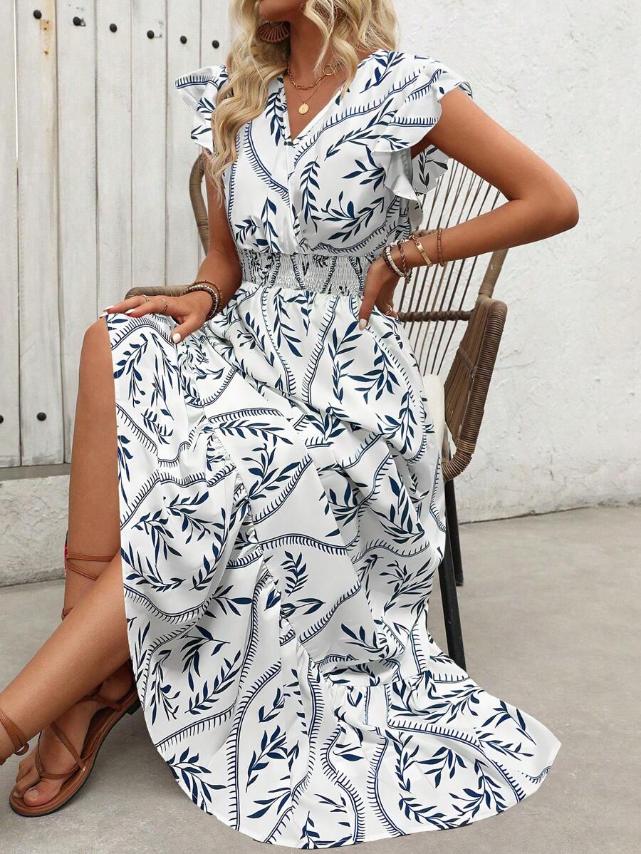 Clara | Elegante Abito Vintage con Stampa per un Look Estivo Casual e Alla Moda