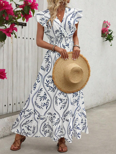 Clara | Elegante Abito Vintage con Stampa per un Look Estivo Casual e Alla Moda