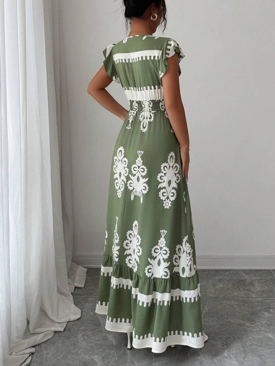 Clara | Elegante Abito Vintage con Stampa per un Look Estivo Casual e Alla Moda