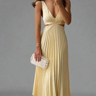 Laura™ | Abito lungo plissettato