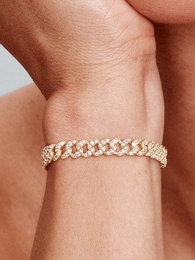 Bracciale cubano pavé | Collezione Oro