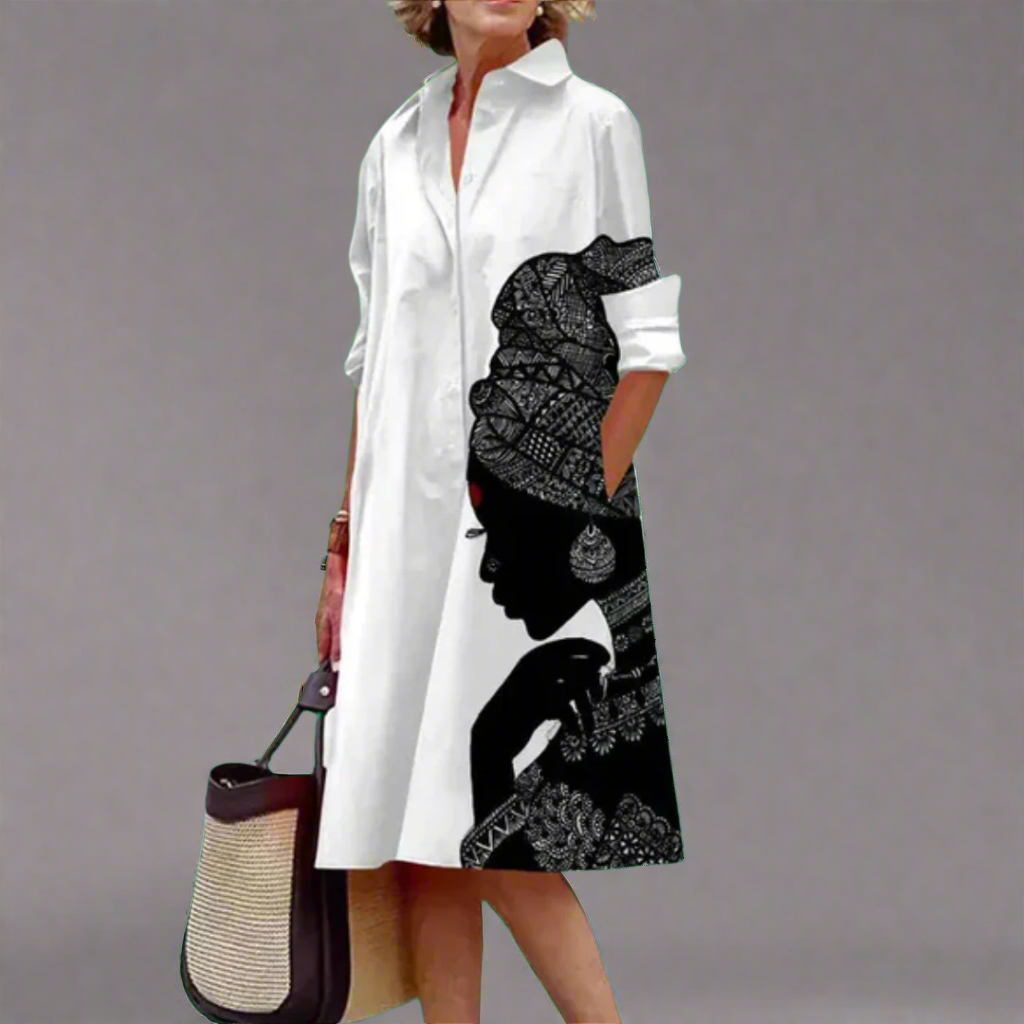 Nicoletta™ | Abito midi artistico afro