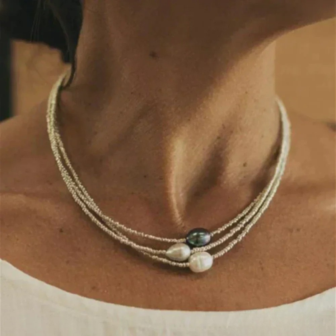 Collana vintage con perle d'acqua dolce