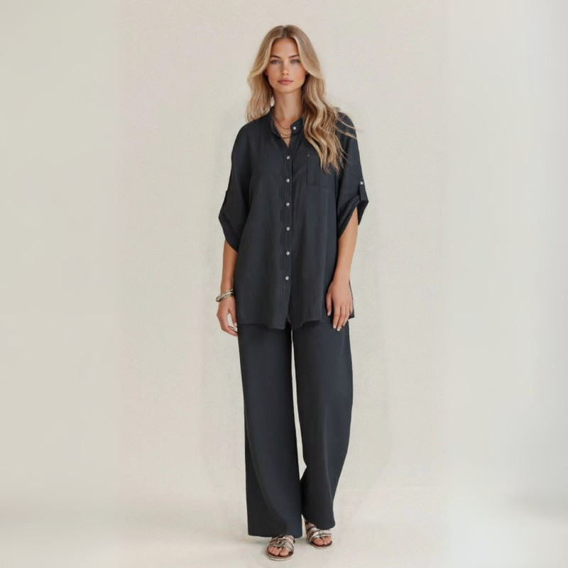 Alba | Set casual due pezzi in lino artigianale