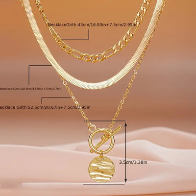 Collana a strati con monete testurizzate Savira | Oro