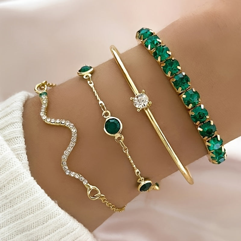 Set di braccialetti Boho verde