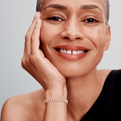 Bracciale cubano pavé | Collezione Oro