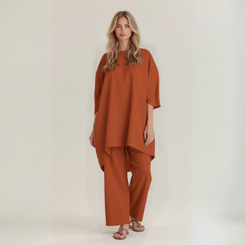 Silvia | Completo in lino e cotone artigianale