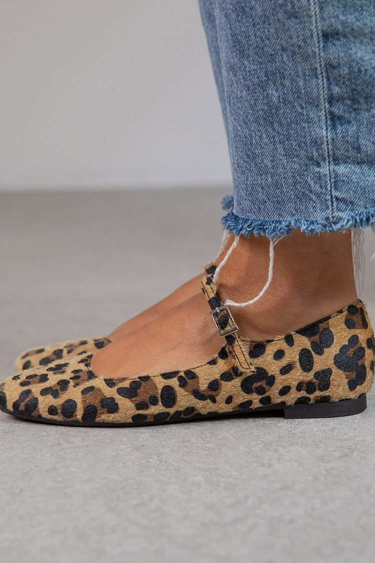 MILA Ballerine Mary Jane Animalier – Style Élegant et Tendance
