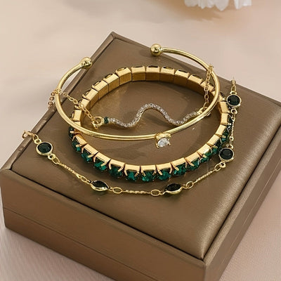 Set di braccialetti Boho verde
