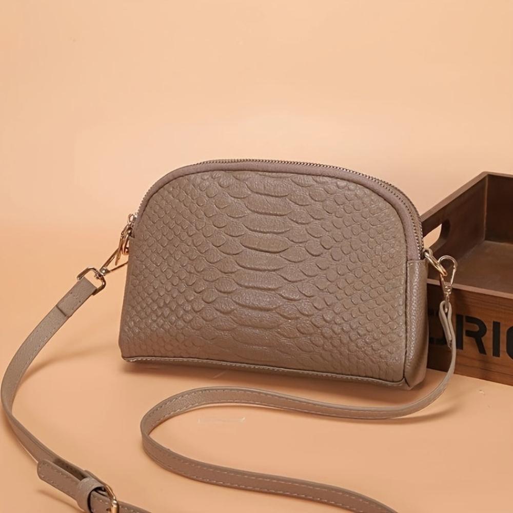 Cora | Chic Borsa Mini a Tracolla in Faux Leather con Texture Coccodrillo