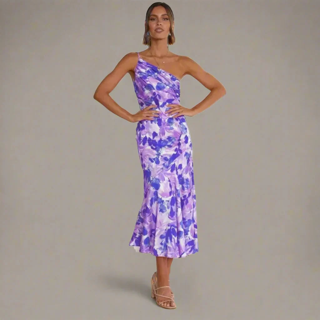 Ida™ | Abito floreale monospalla