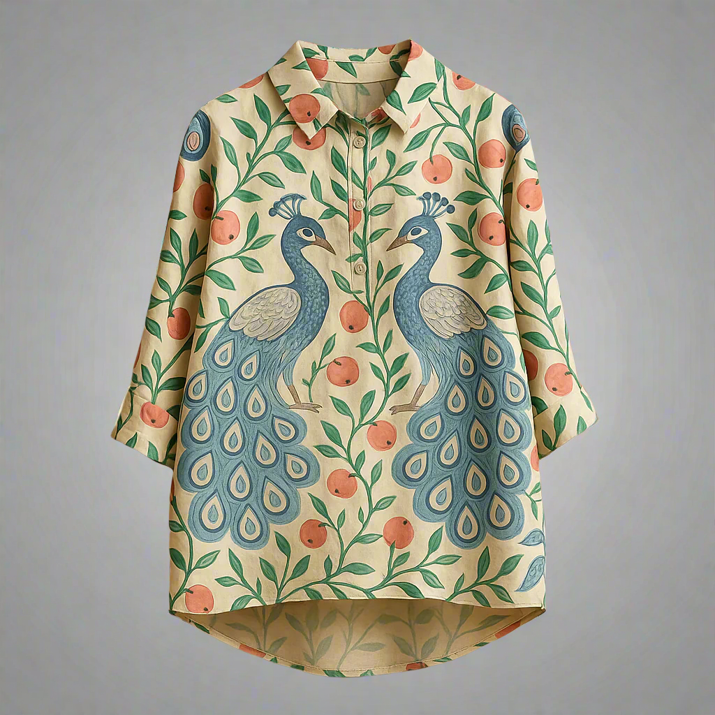 Beth™ | Blusa casual con pavoni