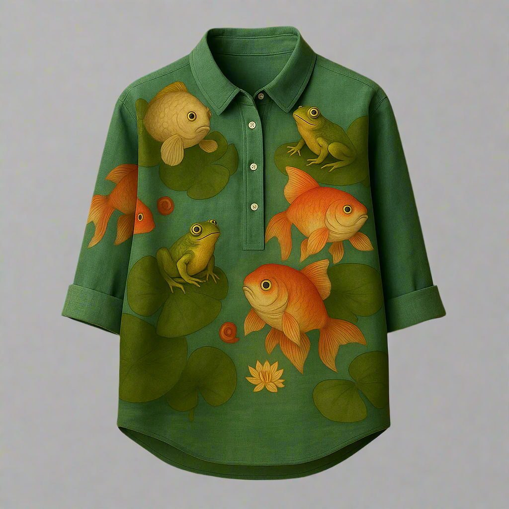 Leona™ | Blusa con motivi acquatici