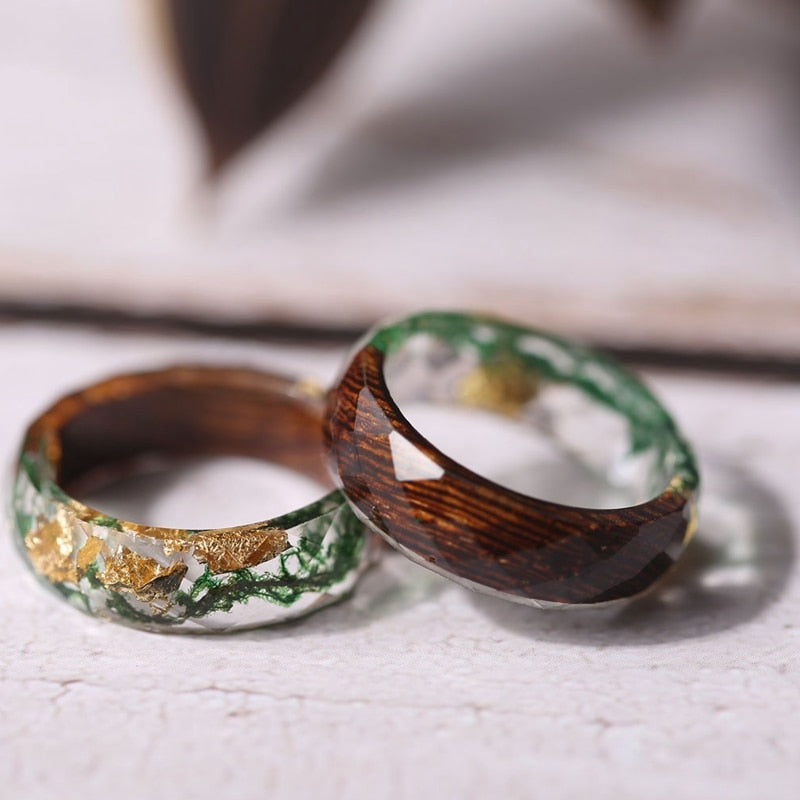 Anello di legno con orchidea Emilia-Calou