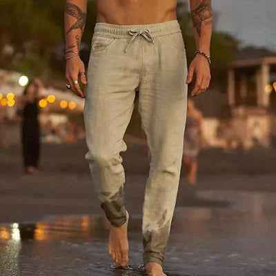 Pantaloni da spiaggia eleganti in lino leggeri e traspiranti