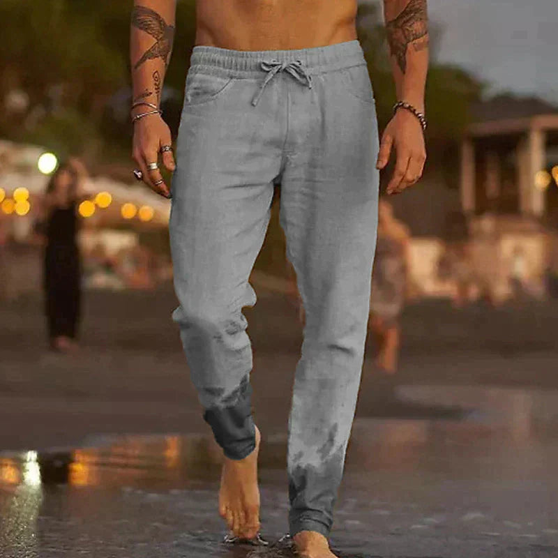 Pantaloni da spiaggia eleganti in lino leggeri e traspiranti