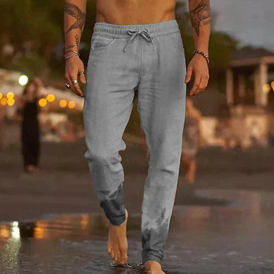 Pantaloni da spiaggia eleganti in lino leggeri e traspiranti