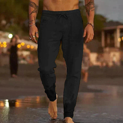 Pantaloni da spiaggia eleganti in lino leggeri e traspiranti