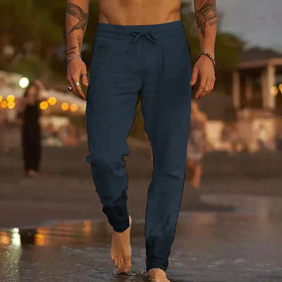Pantaloni da spiaggia eleganti in lino leggeri e traspiranti