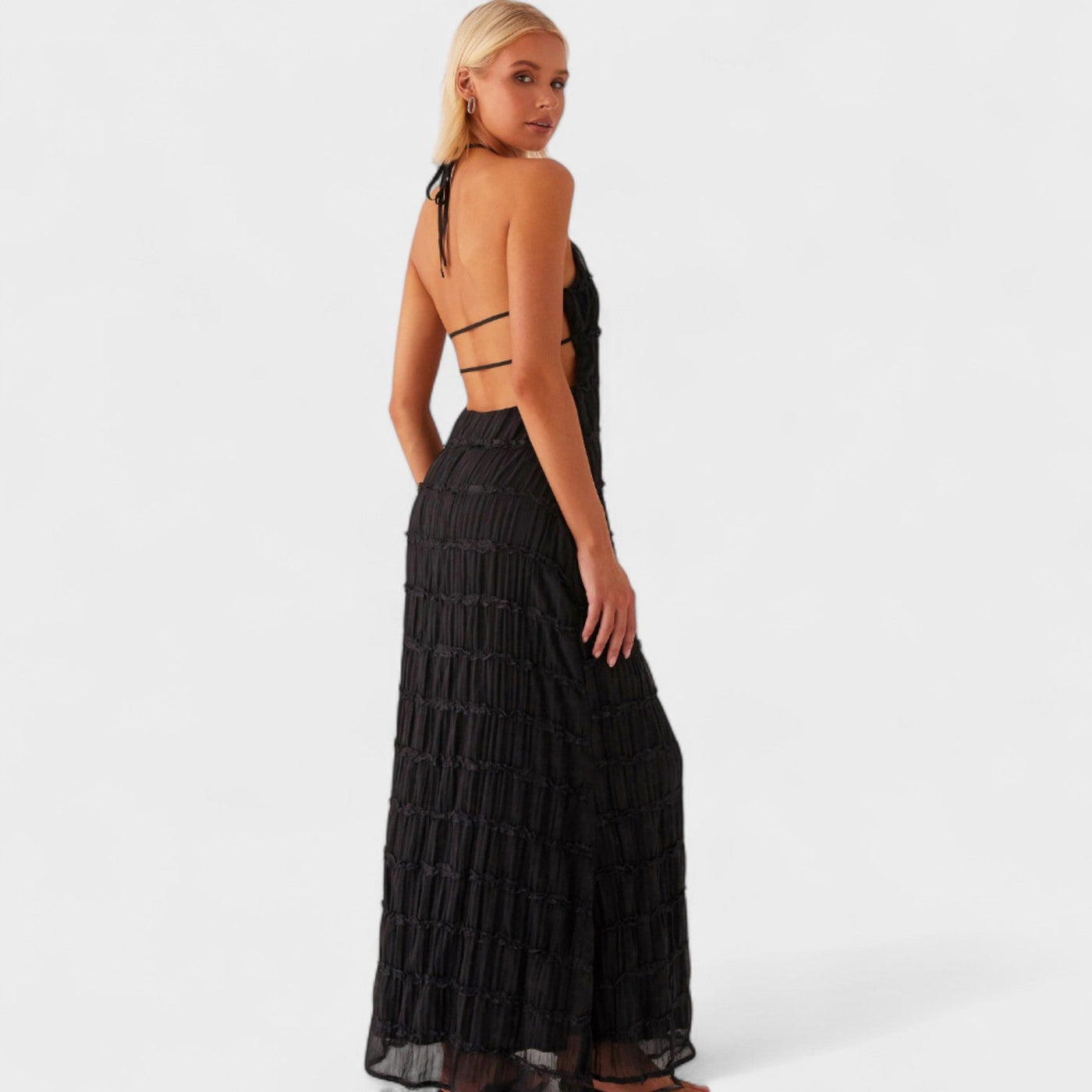 ADELINE - Vestito lungo con scollo a halter