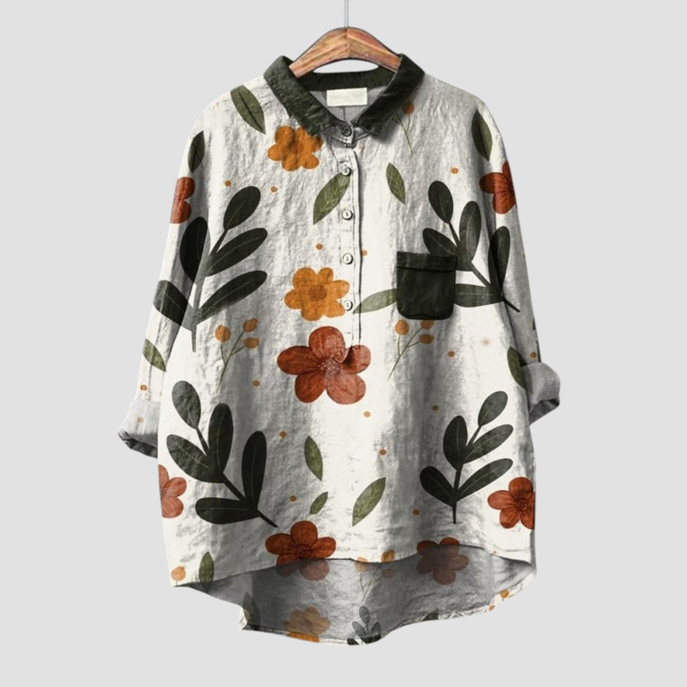 CLARISSA | Camicia Oversize Floreale in Stile Naturale e Autentico