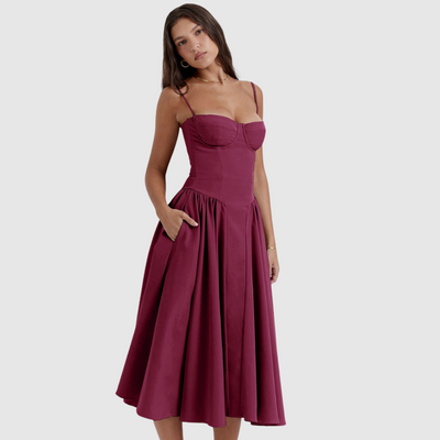 Ornella™ | Abito midi corsetto smanicato