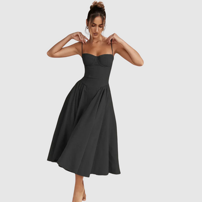 Ornella™ | Abito midi corsetto smanicato