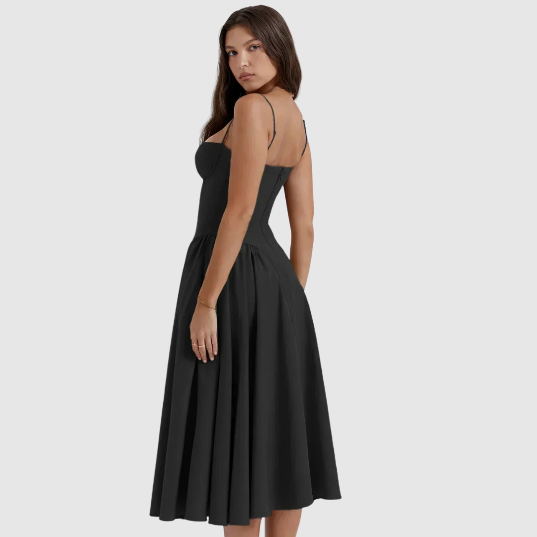 Ornella™ | Abito midi corsetto smanicato