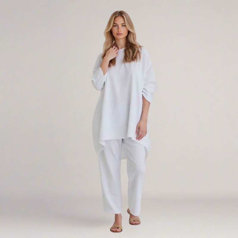 Silvia | Completo in lino e cotone artigianale