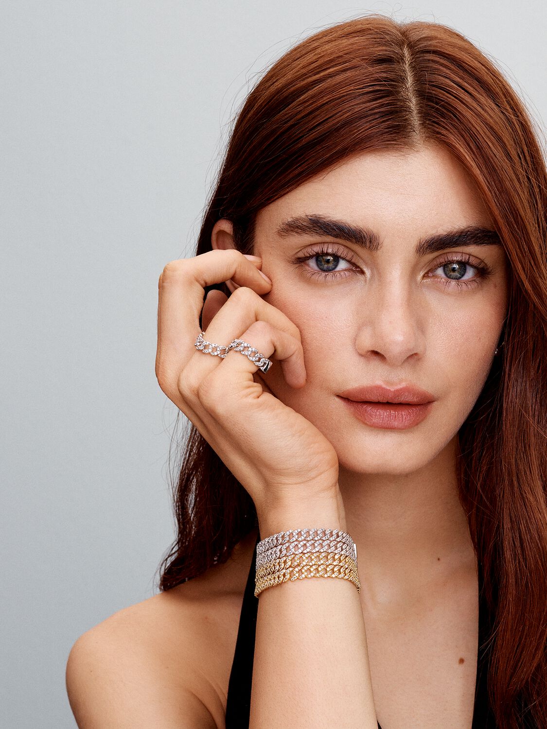 Bracciale cubano pavé | Collezione Oro