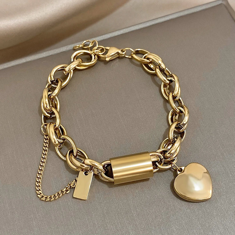 Bracciale Chunky Heartened | Collezione Oro