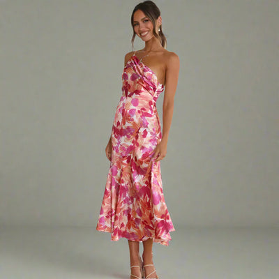 Ida™ | Abito floreale monospalla