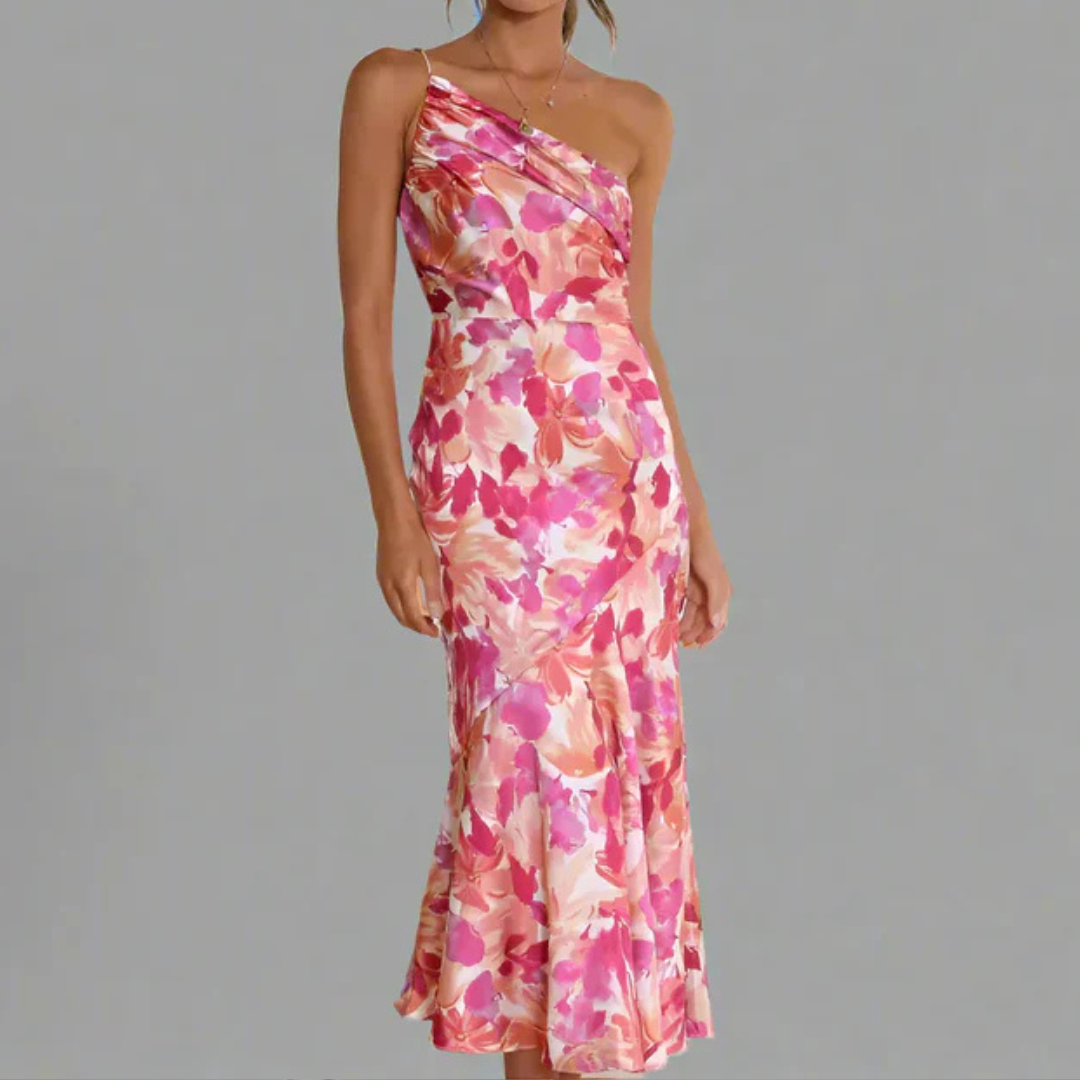 Ida™ | Abito floreale monospalla