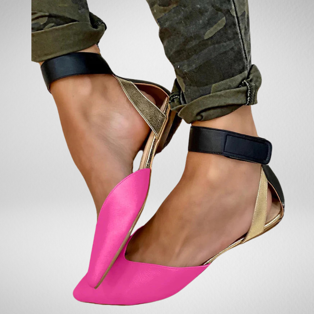 ELENA | Eleganti ballerine a punta con cinturino alla caviglia per uno stile raffinato