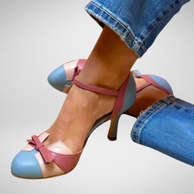 LUCINDA | Décolleté color block élégante avec joli bibelot en ruban