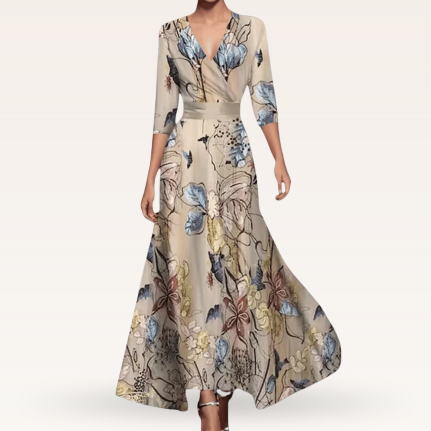 Cléandre™ | Elegant Maxi Dress with Flowers