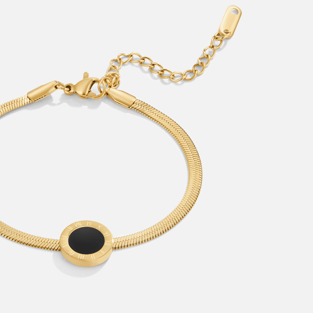 Bracciale con catena in pietra nera