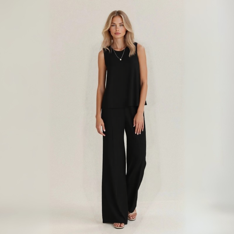 Irene | Completo estivo smanicato in puro lino naturale