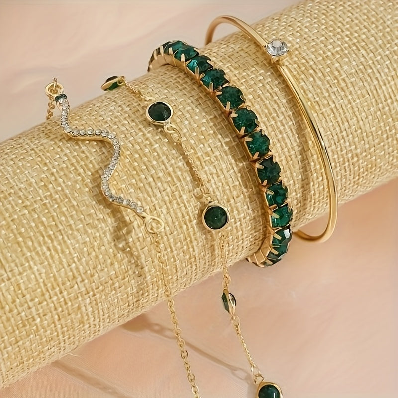 Set di braccialetti Boho verde